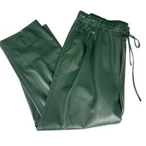 Zara Green Faux Leather Pants Size XL The Weekend Pants Cropped Jogger NWOT
